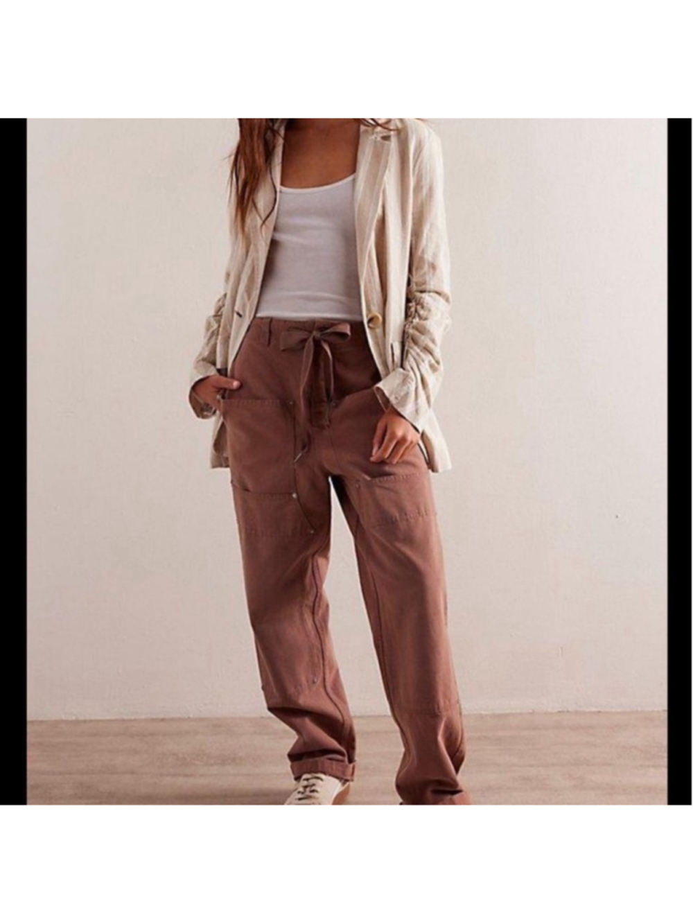 Free People We The Free Hayden Carpenter Pants Brownie Size S Utility